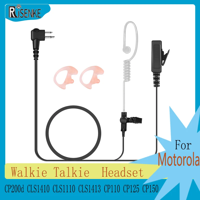 RISENKE-Earpiece for Motorola,Walkie Talkie Headset,CP200,CP200d,CLS1410,CLS1110, CLS1413, CP88, CP040, CP100, CP110,CP125,CP150