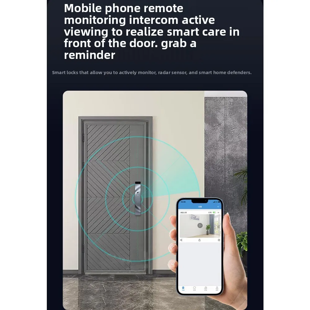 2025 NUOVA serratura intelligente Wave-Streamlined con scansione facciale veloce, ID trucco/vestito AI, videocitofono remoto Serratura elettronica