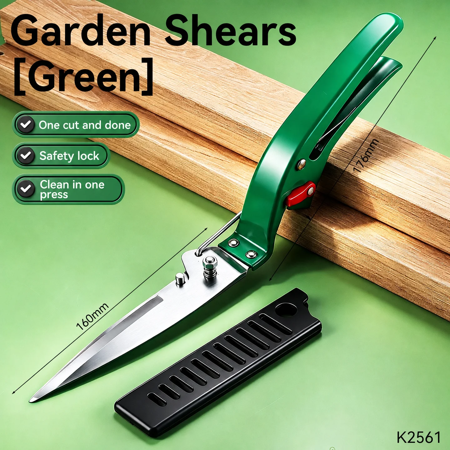 Stainless Steel Grass Shears Labor Saving Spring Handheld Lawn Cutter for Backyard Gardening Hedge Trimming Yard Weeding