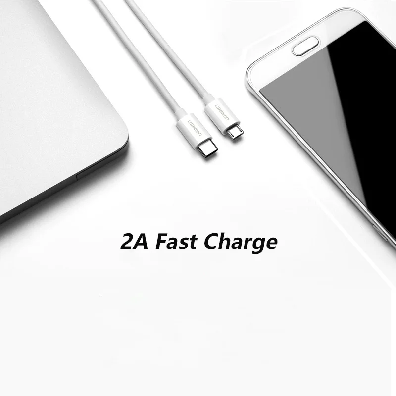 Ugreen USB C - Micro USBケーブル 1.5m Type C - Micro USB 2Aコード 急速充電とデータ転送対応