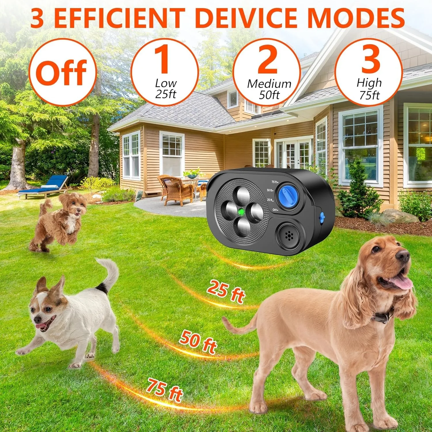 2024 New Ultrasonic Barking Stop Device, Dog Driving Device, Noise Prevention Training Device, Automatic Dog Barking Stop Device