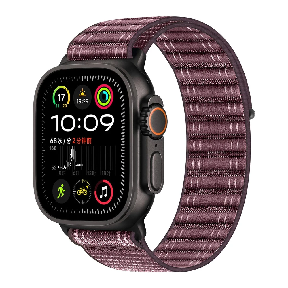 حزام حلقة رياضي لساعة أبل Ultra/Ultra 2 49 مللي متر 46 مللي متر 45 44 42 سوار نايلون حزام كوريا iWatch Series SE 10 9 8 7 6 5