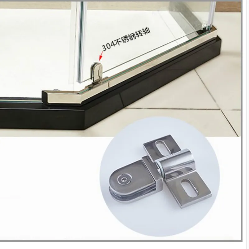 Bathroom glass door clip/clamp/hinge,Rotating door shaft,Zinc alloy and stainless steel,no rust , shower accessories