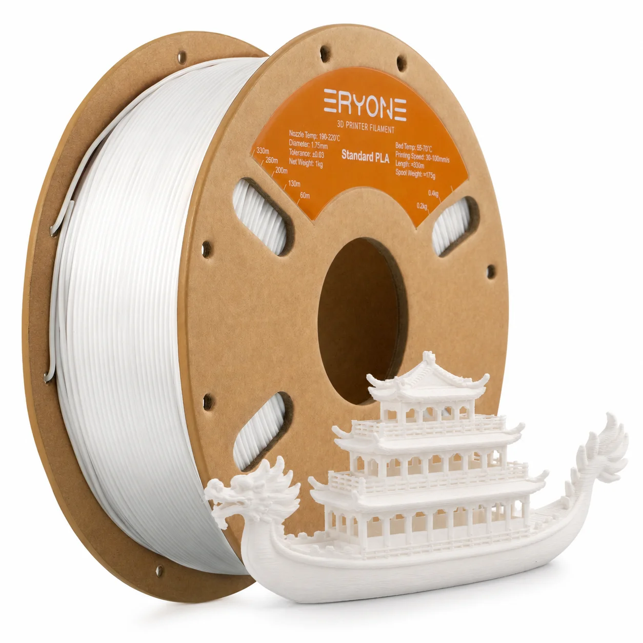 ERYONE 1KG Standard PLA Filament – Bestseller 1,75mm 3D-Druck, kein Verknoten, einfacher Druck, passend für die meisten FDM 3D-Drucker
