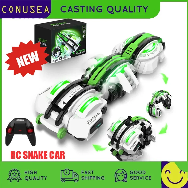 Rc Snake Car 2.4G Remote Control Stunt Car Racing Drift Off Road Sake Car Electric Toy Birthday Gift for Boys Chidlren Kids