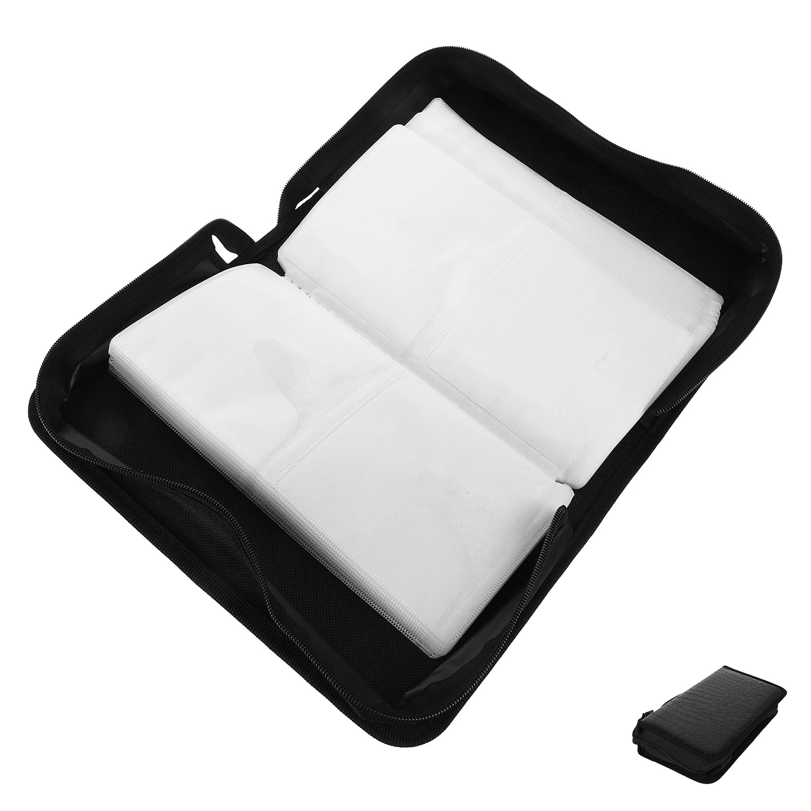 

128 Piece CD Storage Bag Dvd Case Holder Organizer Car Pu Jewel Cases Audio Cassette Packet Pouch Versatile Use Stylish Design