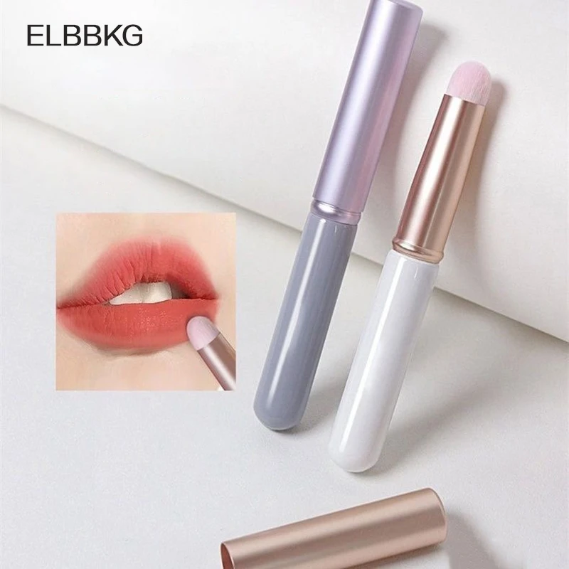 Pincel de maquillaje portátil para labios, brocha de cabeza redonda multifuncional, corrector de lápiz labial, sombra de ojos, resaltador de labios, herramienta de cosméticos