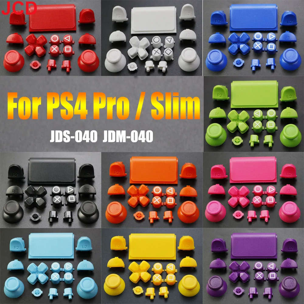 JCD For PS4 Pro Slim Controller JDS-040 JDM-040 Full Set Joysticks Dpad R1 L1 R2 L2 Direction Key ABXY Buttons