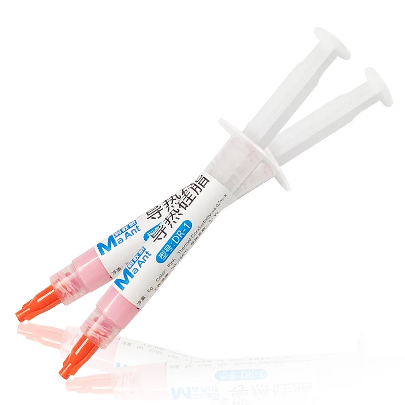 MaAnt Weight 5g/20g Grams Syringe Packaging Pink MR-1/MR-2 Thermal Silicone Grease Paste CPU GD66 Thermal Grease Paste