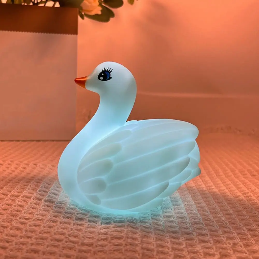 Desktop Ornament Creative Swan Night Light Cartoon Portable Bedside Decoration Light Cute Exquisite Desk Lamp Glowing Toy