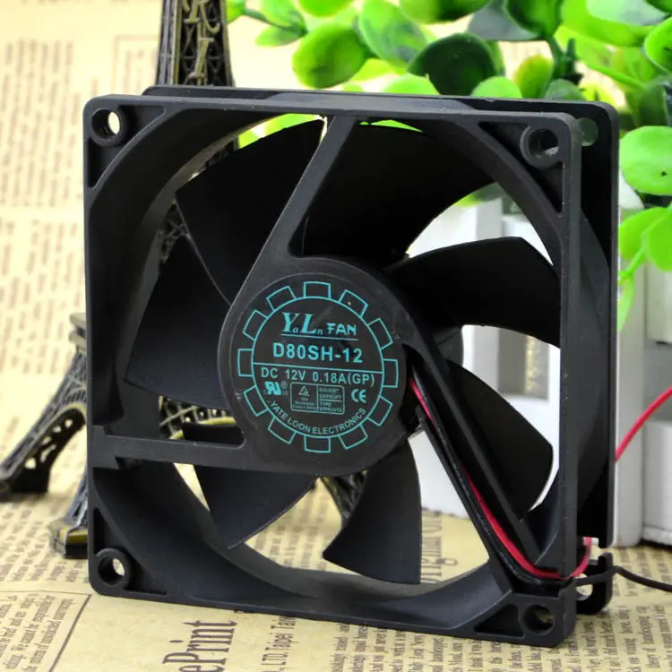 

D80SH-12 8025 12V 0.18A 8CM Ультра-статический вентилятор охлаждения корпуса, новый, оригинальный