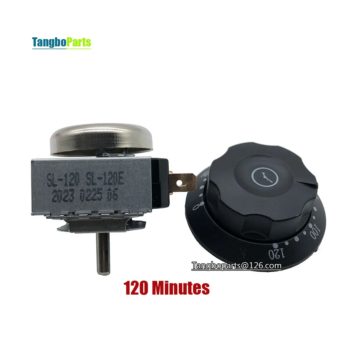 Pizza Oven Disinfection Cabinet Spare Parts 23mm Length D-Type Shaft 120 Minute Timer Switch With Plastic Knob