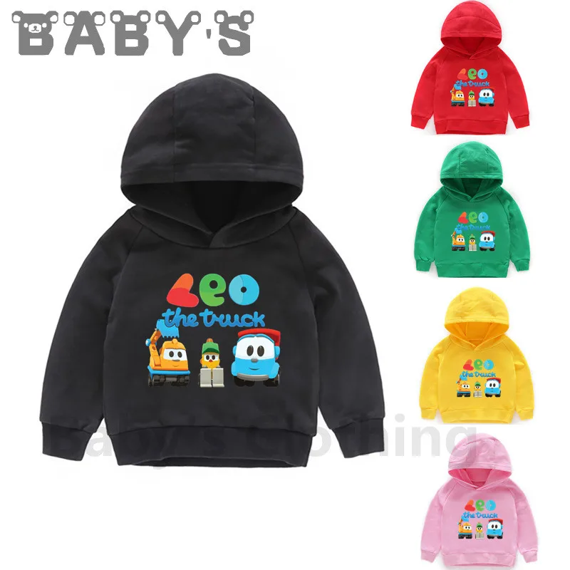 Leo The Truck Tv Show Cartoon Kids Hoodies Funny Car Boys Girls Sweatshirts Cute Children Outwear Clothes Baby Tops,KMT5481