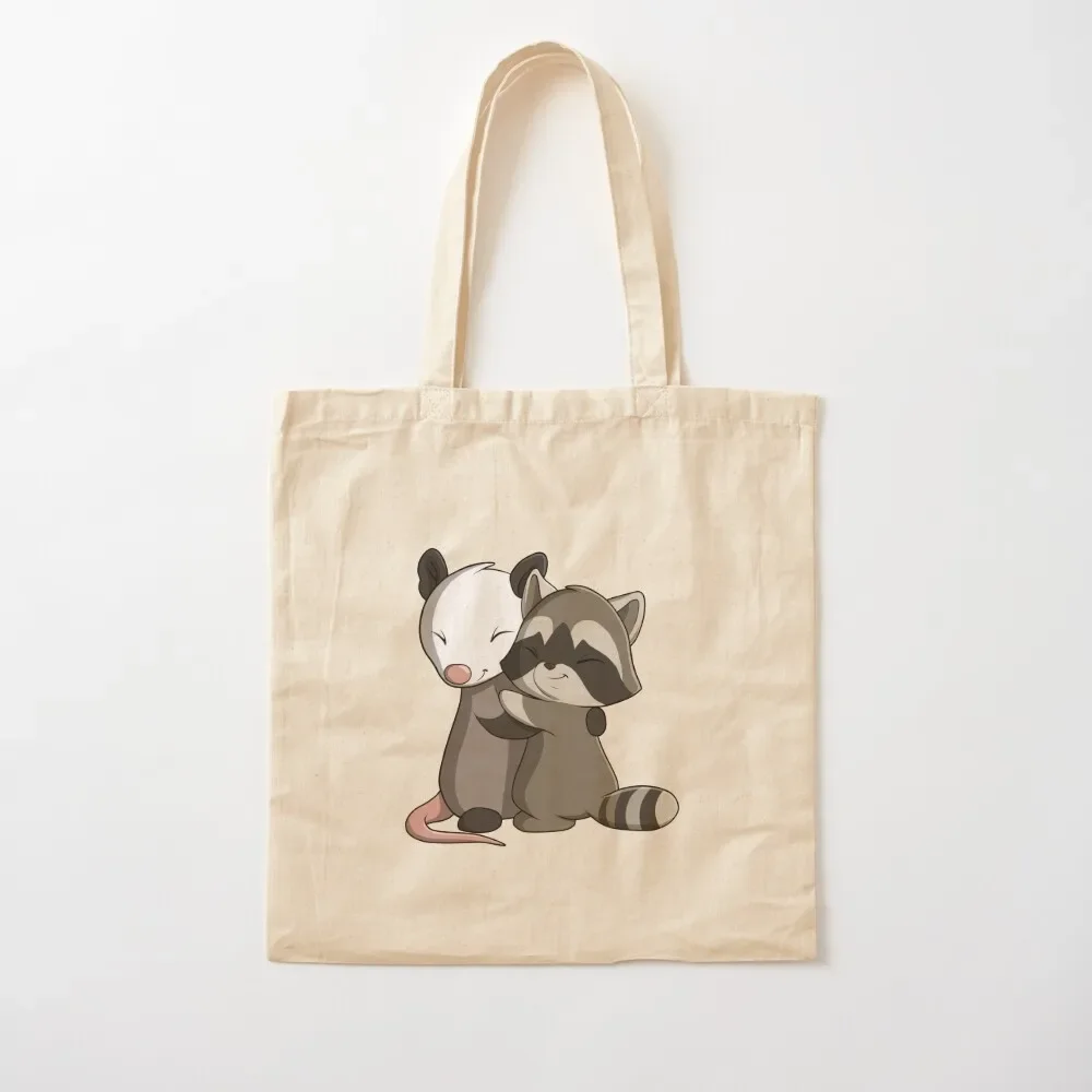 

Opossum and Racoon Hug Tote Bag tote bags aesthetic custom tote