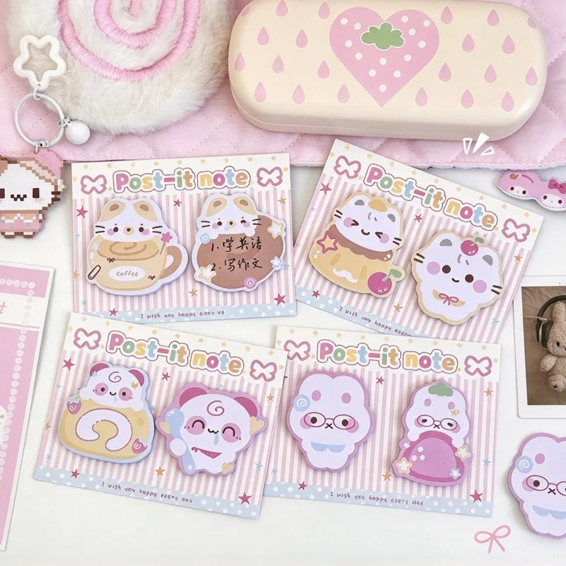 40pcs/lot Kawaii Cat Rabbit Memo Pad Sticky Notes Cute N Times Stationery Label Notepad Bookmark Post School Supplies