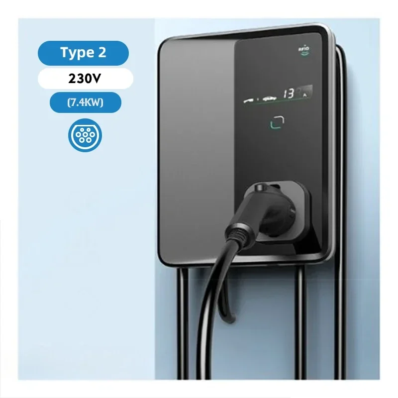 Latest Home Electric Vehicle Wall Box Charging Station 240 Volt Single Phase Electric Vehicle Charger with UK Plug and RFID Card
