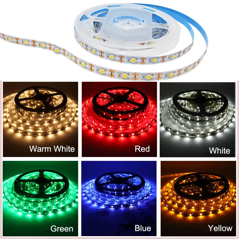 5V Black USB LED Strip Light SMD 2835 Warm White Red Yellow Blue Flexible Lighting Ribbon TV Background Tape Home Decor Lamp image 2