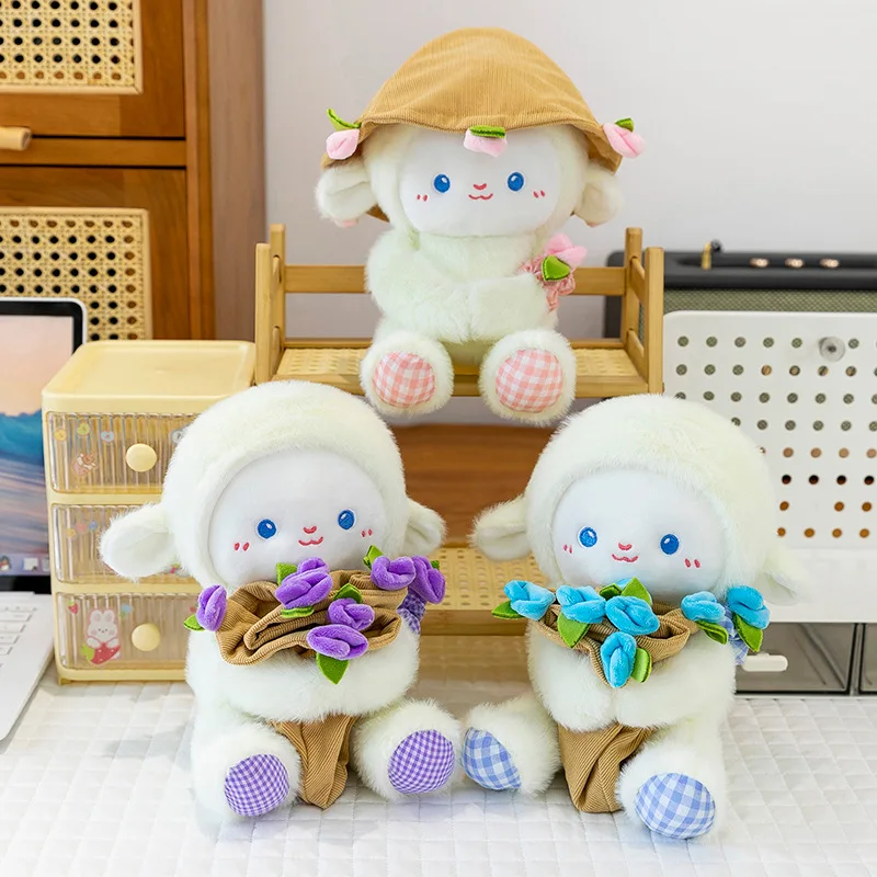 

30cm/11.8in Rose Lamb Plushie Toys Anime Cartoon Peripherals Stitch Items Pillow Dolls Cute Stuff Decoration Gift for Girlfriend