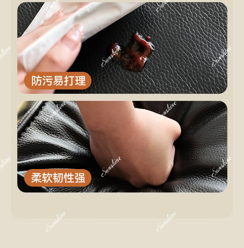 Electric leather sofa can lie down and sleep multi-functional three people