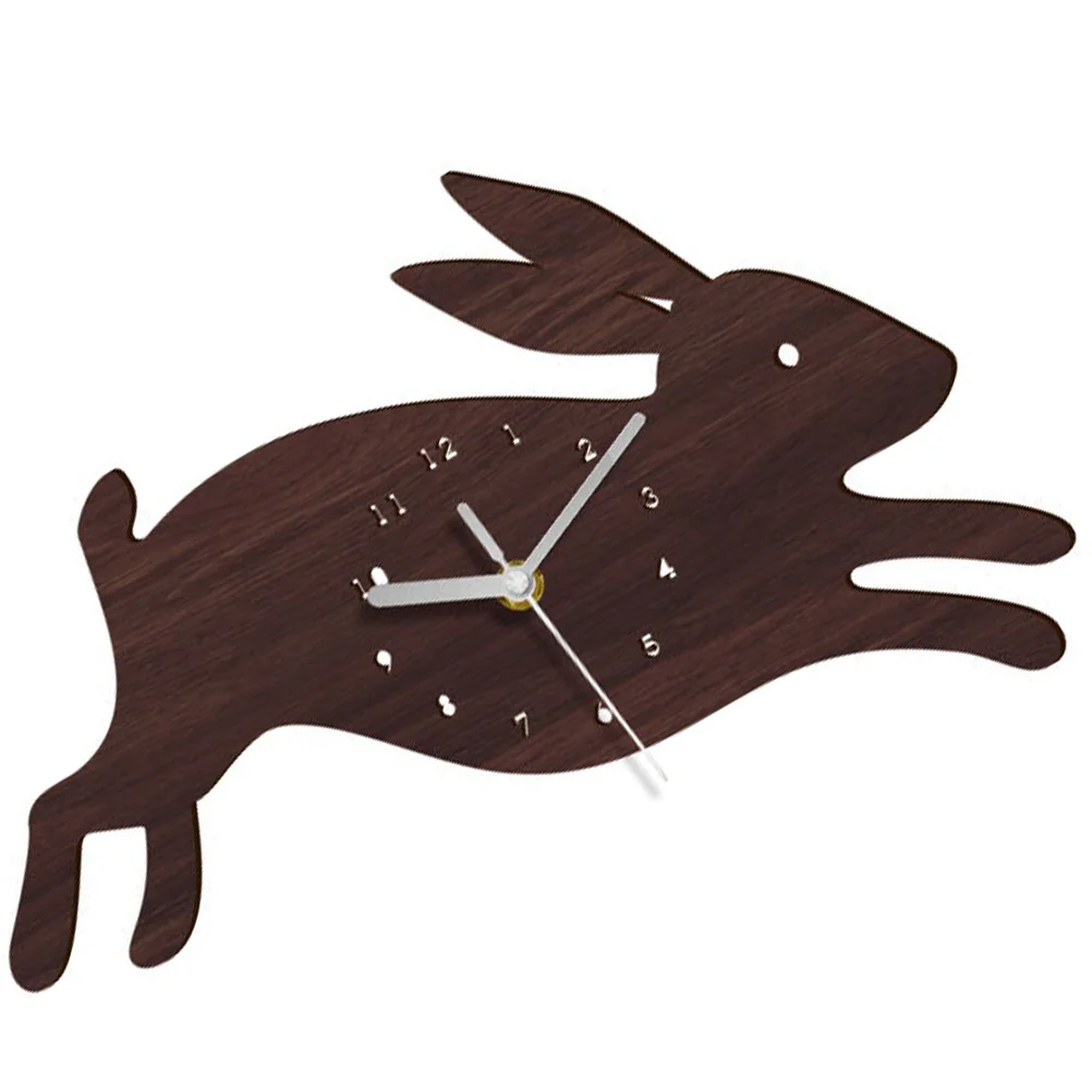 

Cartoon Rabbit Wall Clock 5 Inch Wooden Kids Mute Decor Home Bedroom Living Room Vintage Clocks Wall Hanging Timepiece