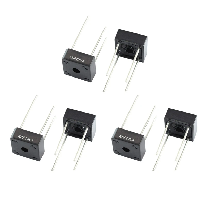 

5~500Pcs KBPC610 KBPC608 KBPC606 Bridge Rectifier 6A 1000V/800V/600V DIP-4 Square Bridge Cuttable Feet GBU Bridge Stack