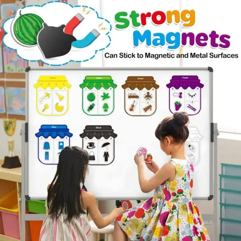 

Color Matching Magnetic Puzzle Fridge Magnets Early Education Magnetic Sticker Kids Learn Color Magnet Food Fridge Stickers