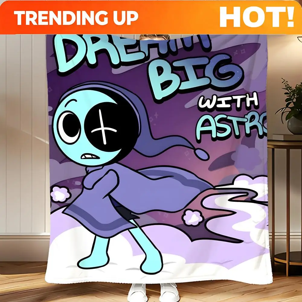 Customize game Dandys World Throw Soft Coral Fleece Blanket 310gsm Fluffy Warm Throw for Sofa Bed Couch Bedroom Decor