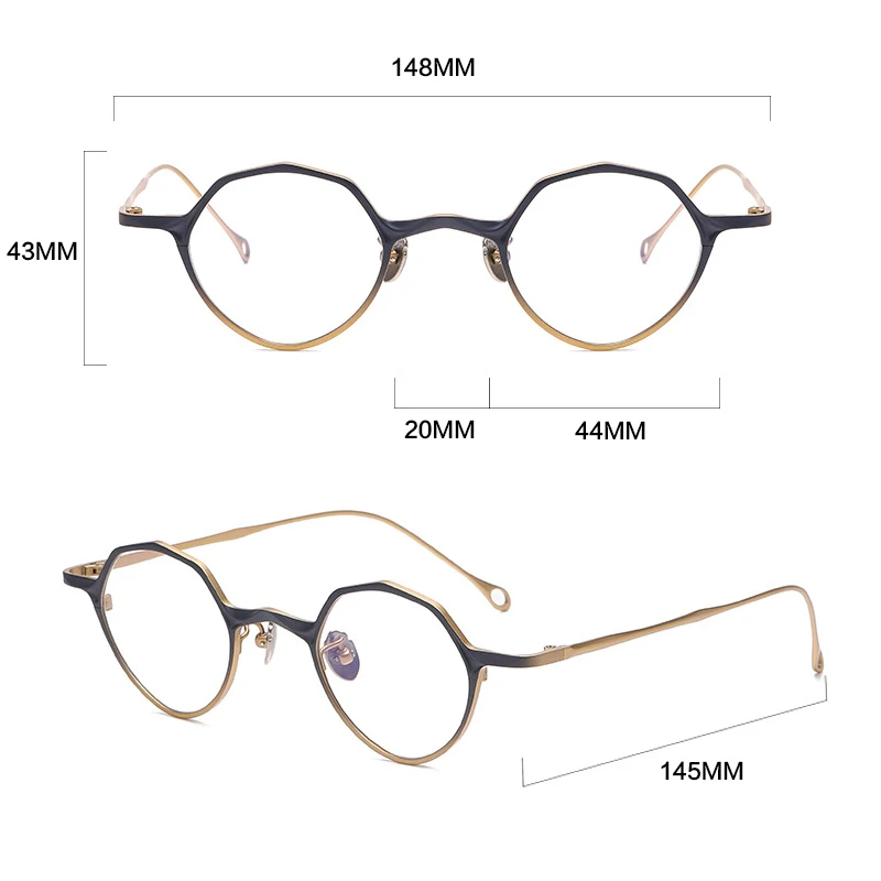 Vintage Pure Titanium Eyeglasses Frame Men Retro Ultra Light Designer Glasses Frame Women Japan Luxury Brand Small Face Eyewear