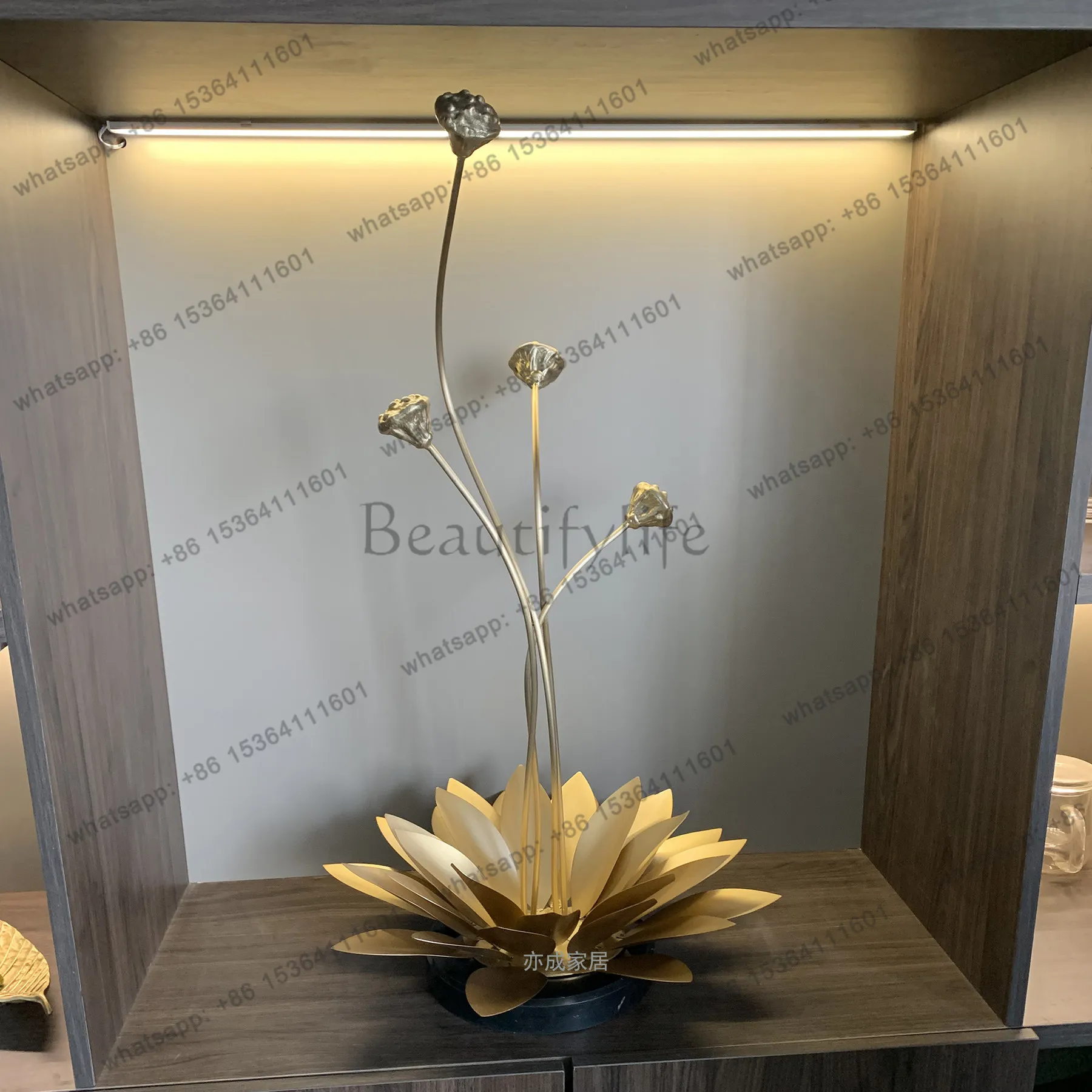 Lotus creative ornament classical light luxury living room TV cabinet entrance zen lotus decoration