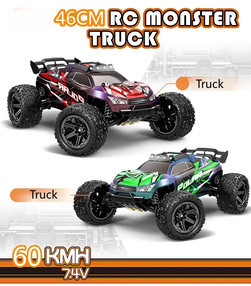60KM/H 1:8 Off-road High-speed RC Racing Car 6KG Waterproof Steering Gear Super Shock Absorber Large Remote Control RC Vehhide