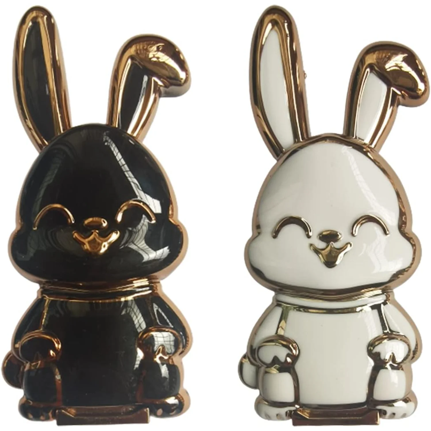 【2 Pack】 Rabbit Phone Ring Holder Kickstand, ABS Electroplate Phone Back Ring Bunny Phone Hidden Stand Compatible with  14