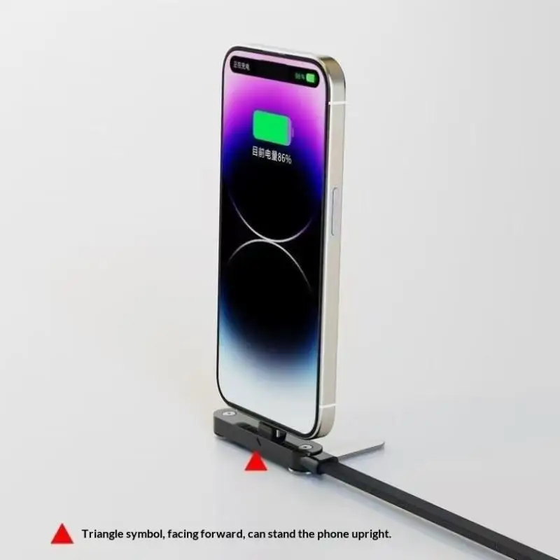 Picture 6: 65W 2 In 1 USB To Type C Cable Type C Fast Charging Desk Holder Cord Foldable Bracket Data Cable For Phone