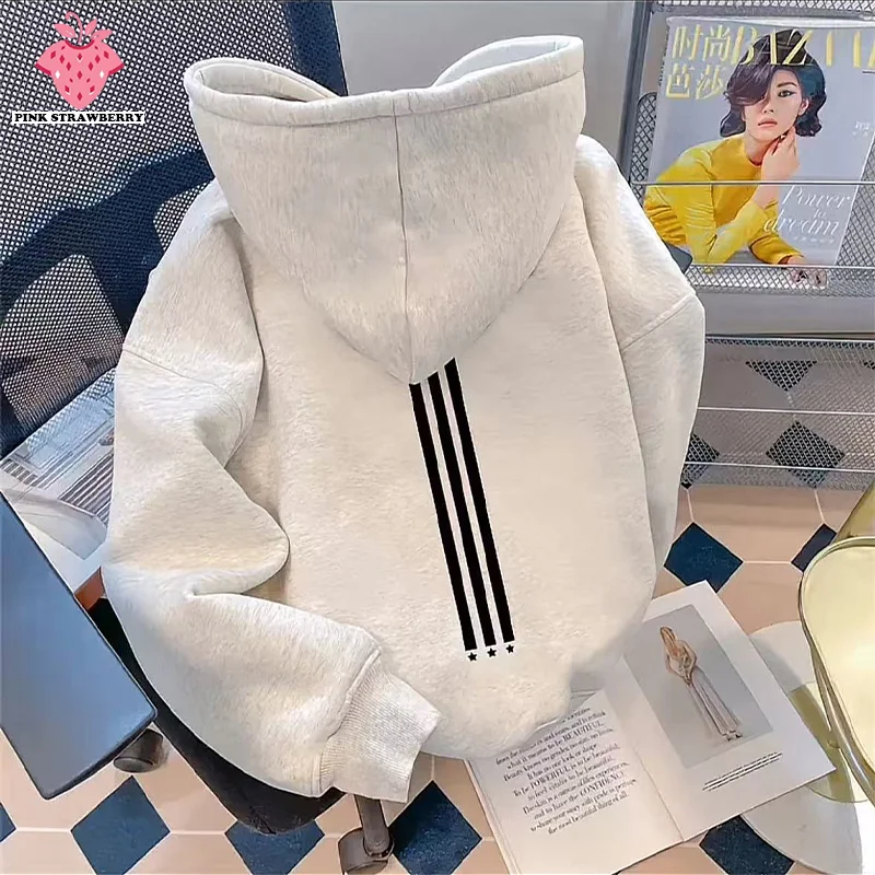 

American style Print White Hoodies Men Women Autumn 2025 New Fashion Street Sports Gym Y2K Top Men Youth Warm Sweatshirt Student