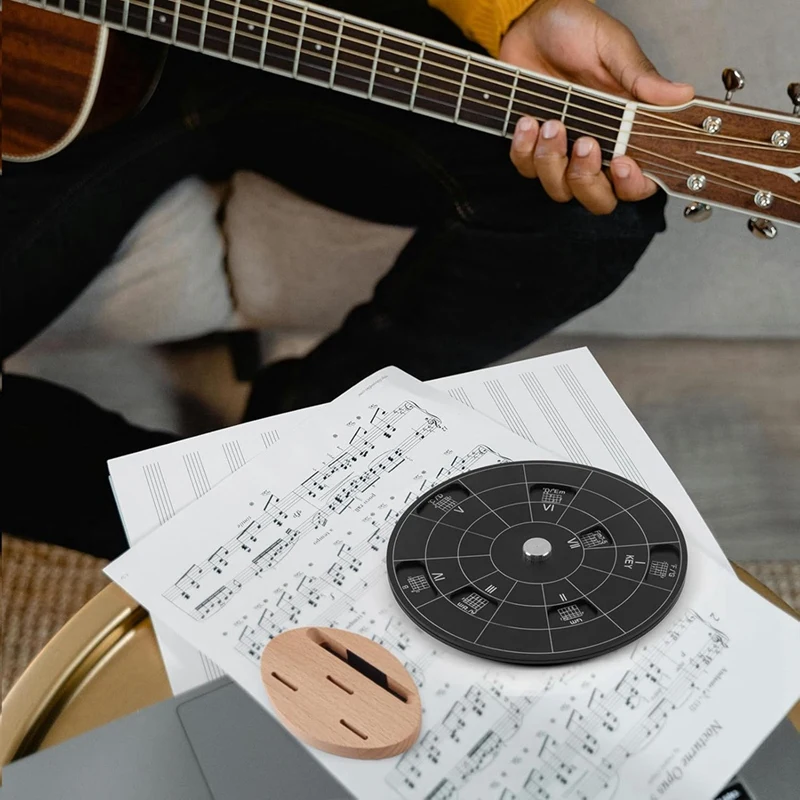 Guitar Chord Wheel, Melody Tool For Learning Guitar Chord Progression Transpose Fingering Practice