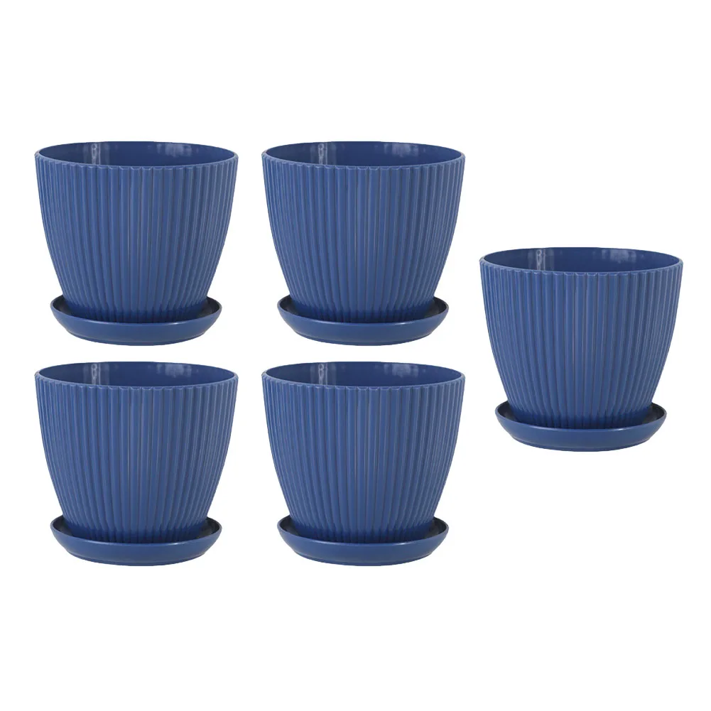 Set of 5 6 Inch Flower Pots with Drainage for Healthy Indoor Outdoor Gardening Perfect for Small to Medium Plants