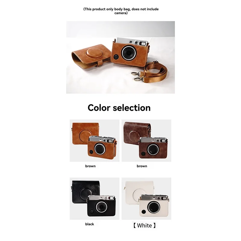 ABJF-PU レザーカメラバッグ富士フイルムインスタックスミニ EVO 保護ケースショルダーストラップ付きカメラアクセサリー収納 B