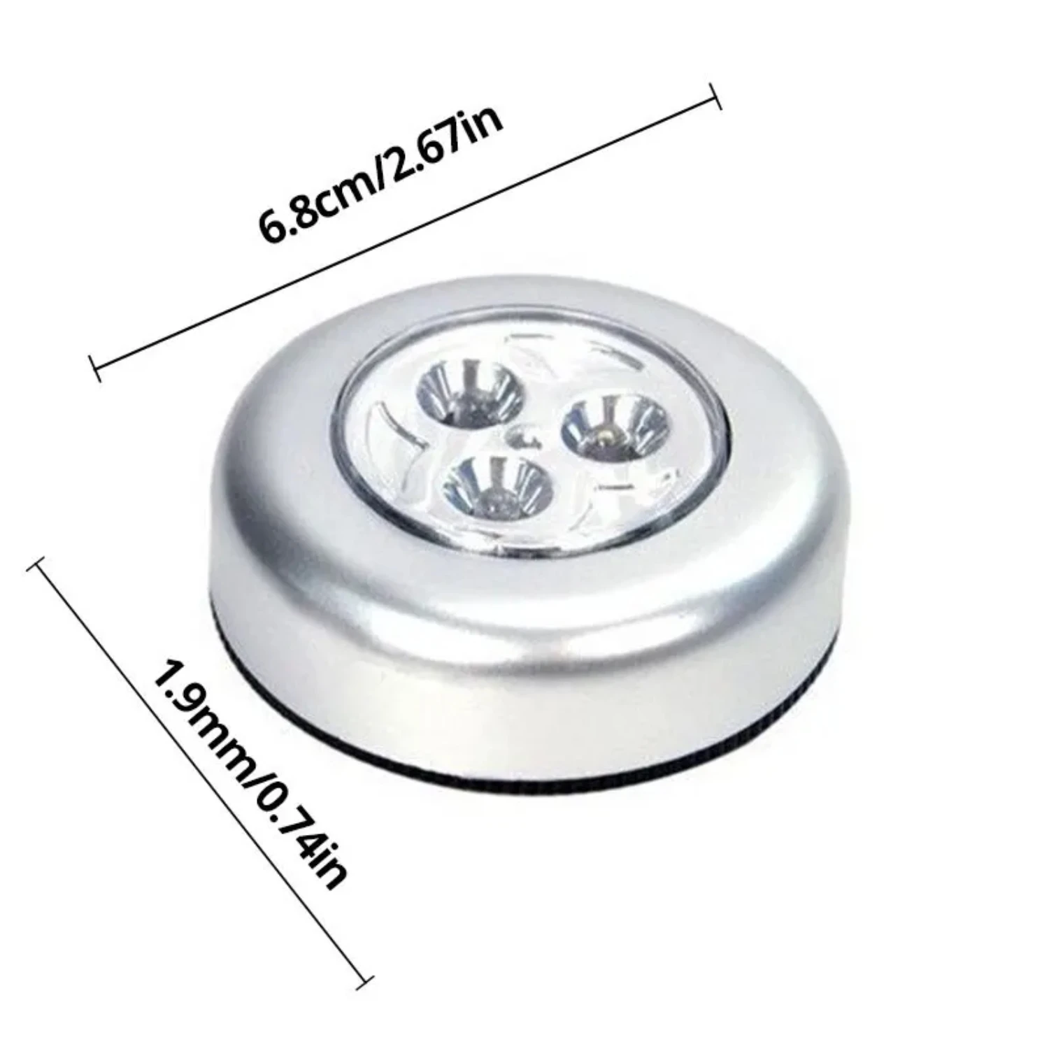 Portable, Creative, and Efficient Set of 2 Round LED Hand-Pressing Night Lights for Car, Small Bedside Lamp, Wardrobe, and Readi