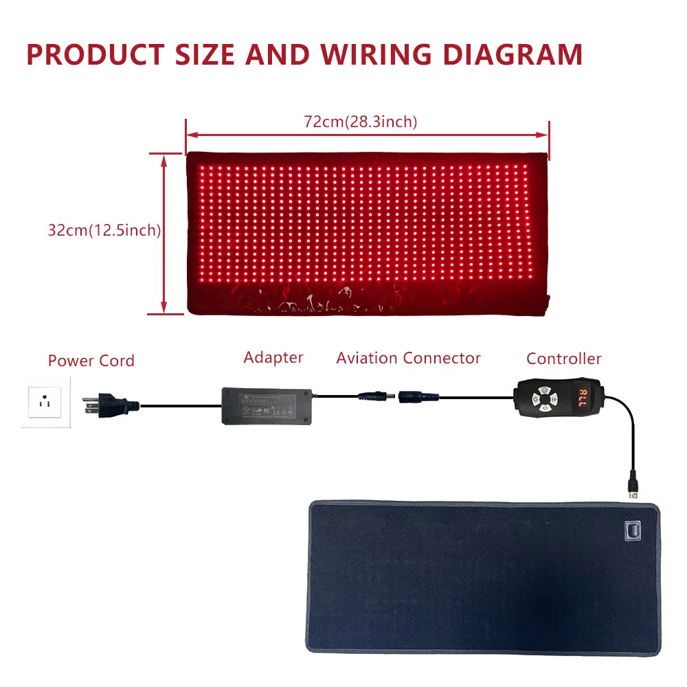 NEW NEW 2026 2026 Professional-grade 660/850nm Near-infrared Light Therapy Mask, 70x30cm Large Area, 100W High-power Red Light T view 5