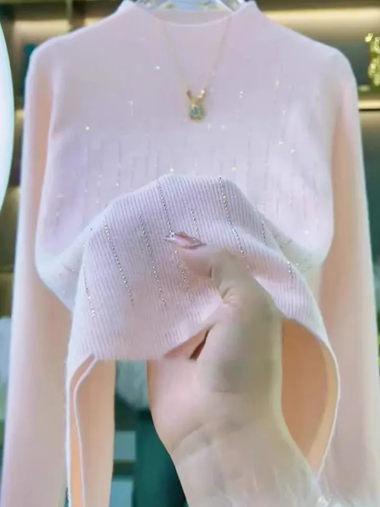 เสื้อสเวตเตอร์ไหมพรมถักทรงตรง สไตล์เกาหลี รุ่นใหม่ สำหรับผู้หญิง ใส่สบาย นุ่ม อบอุ่น เหมาะกับฤดูใบไม้ร่วง