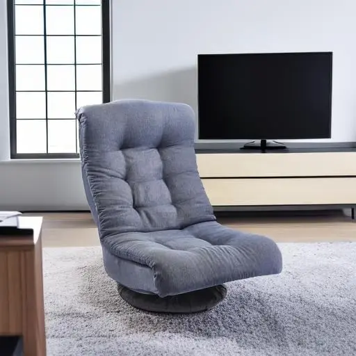 Swivel Foam Lounge Chair with Headrest, Adjustable Denim Blue Memory foam construction provides ultimate comfort and support