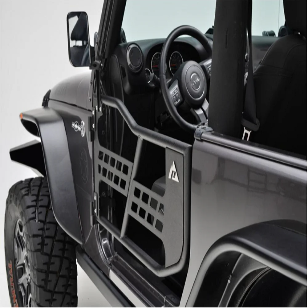 Porte estive porte tubolari con specchietto retrovisore Off Road protezioni per armature in acciaio per Jeep Wrangler JK 2007-2017 2 porte J197