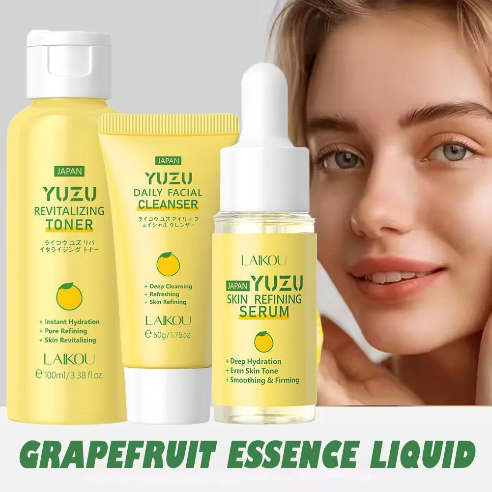 Limpiador Facial con Aceite de Pomelo y Sérum Facial, Set para Principiantes, Hidratante, Reafirmante, Set Mini de Cuidado de la Piel