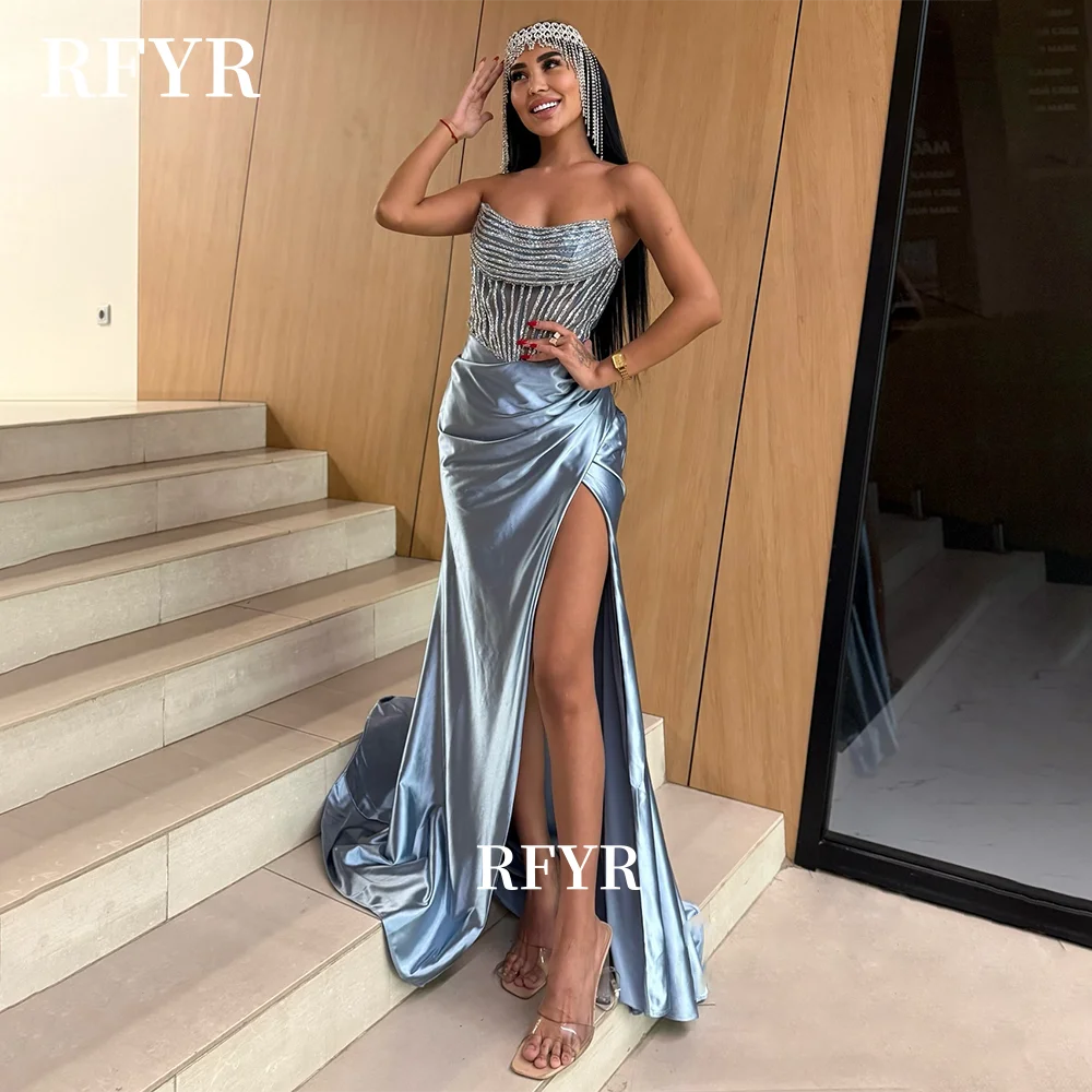 

RFYR Mermaid Prom Dress Glitter Evening Party Dress for Women High Slit Gala Dress مناسبة رسمية Customized