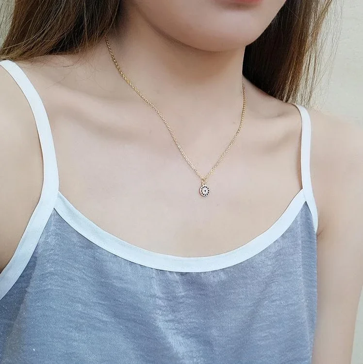 حقيقي 925 الاسترليني قلادة فضية تركيا جولة الشر من العين القلائد AAA تشيكوسلوفاكيا للنساء ربط سلسلة مجوهرات حفل زفاف هدية #2