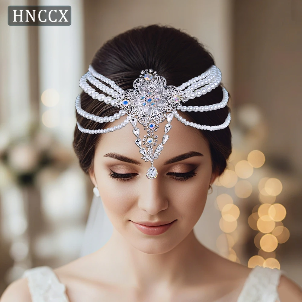 

YouLaPan Vintage Pearl Hair Comb Elegant Bridal Forehead Hair Accessories Gorgeous Pearl Chain Hair Pins New Hair Jewelry HP956