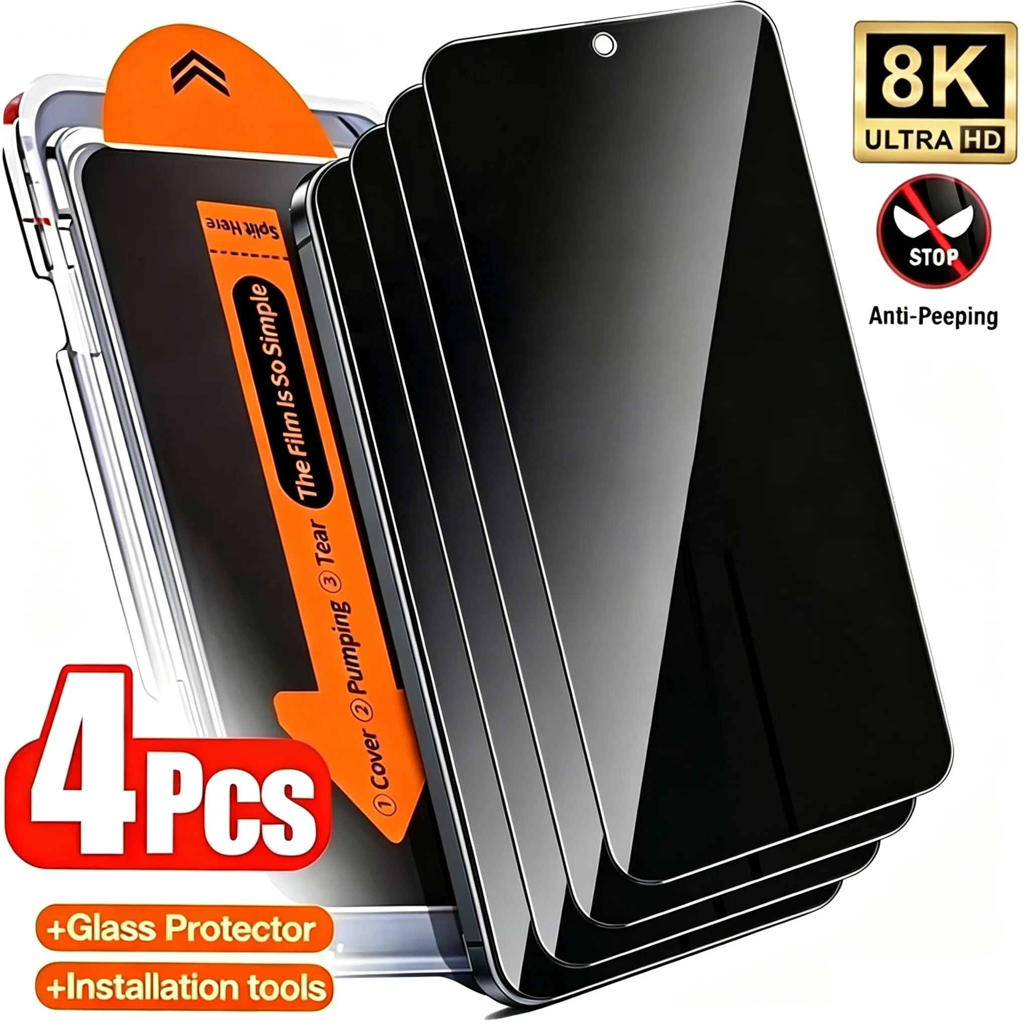 Dust Free Install Privacy Screen Protector For Samsung A56 A57 A37 A07 A17 A16 A55 A54 A36 A26 S26 S24 S25 Ultra Tempered Glass