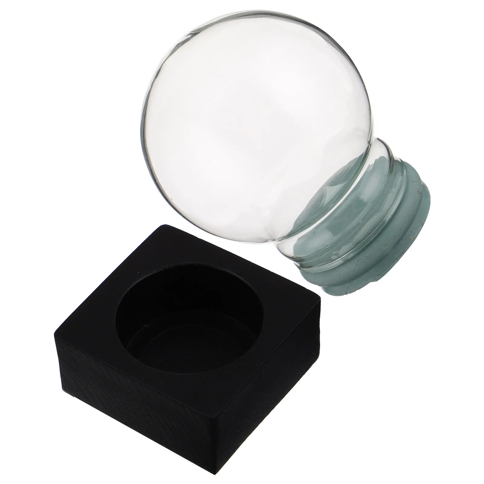 Diy Snow Globe Kit Clear Glass Ball Ornaments Water Making Empty Craft Globes for with Base