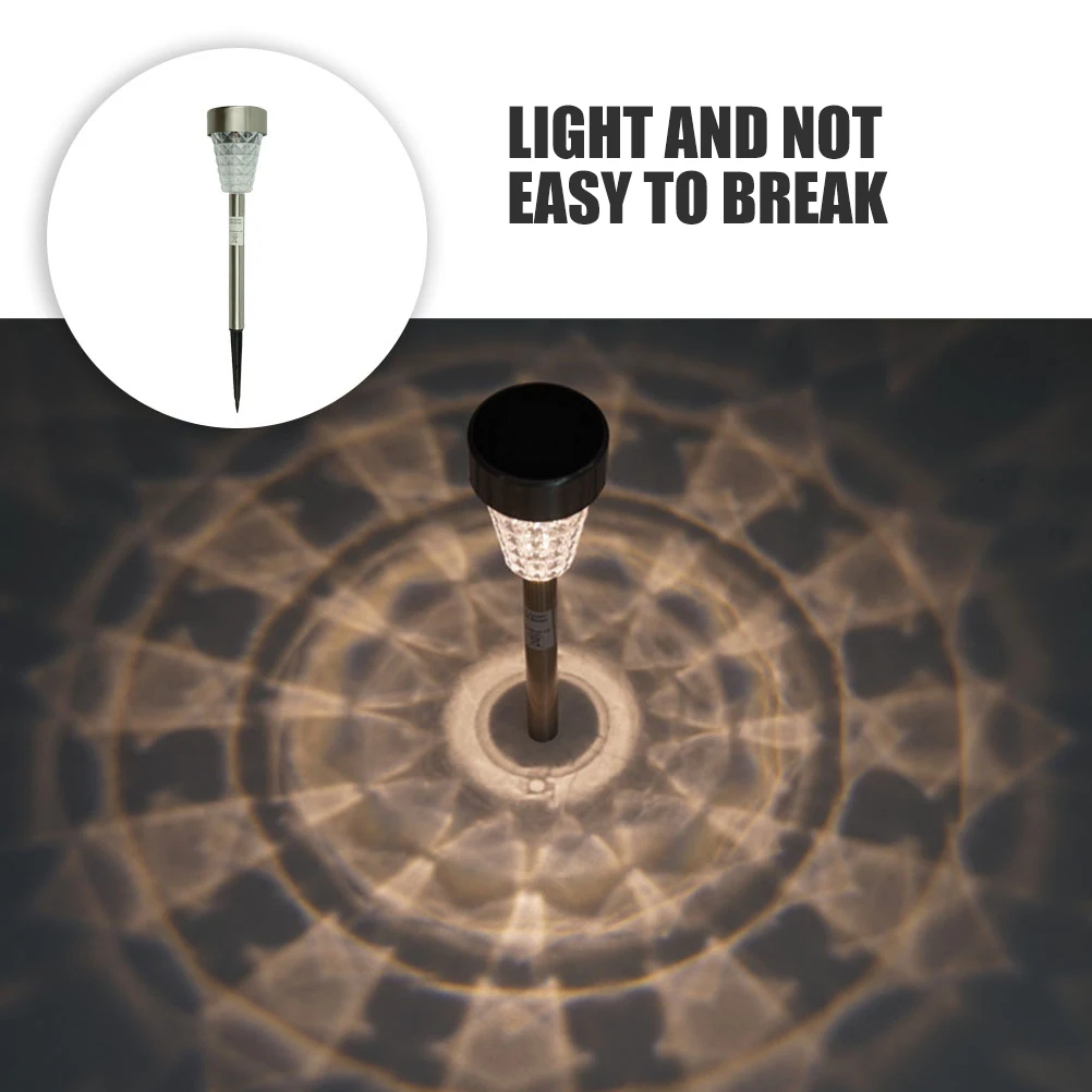 

Solar Garden Lamp LED Stainless Steel Solar Powered Pathway Lights Outdoor Waterproof Diamond Shape Anti Rain Corrosion High