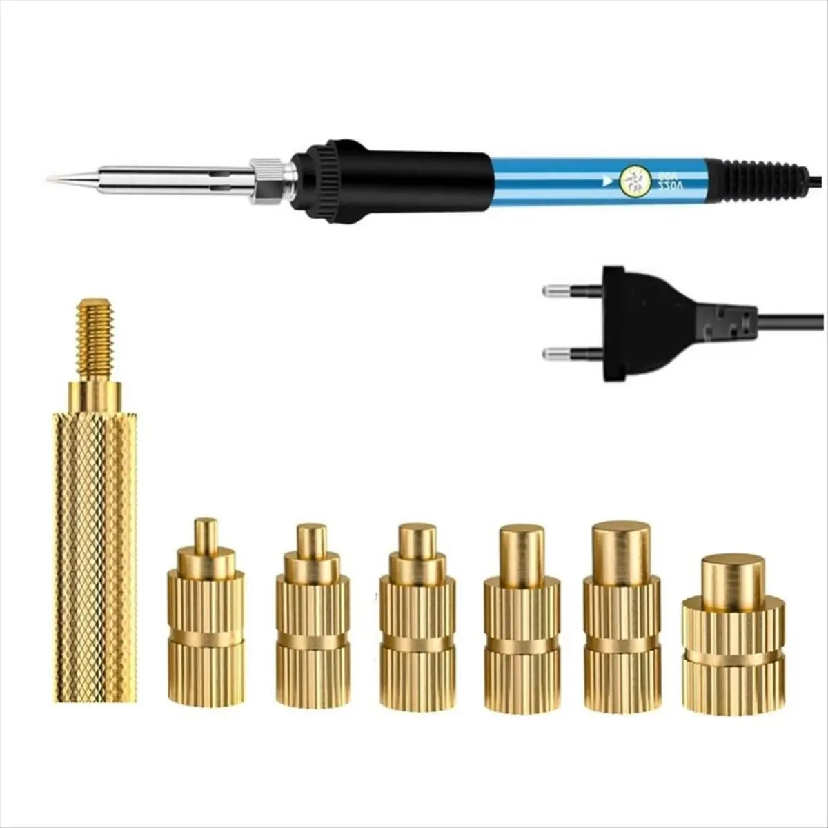HOME USE-A Heat Set Insert Soldering Iron Tip Head M2-M6 Hot Melt Inset Nut Brass Embedded Thread Insertion Kit for Plastic EU P
