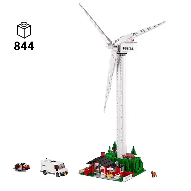 844PCS Electric Windmill Generator Series Vestas Wind Turbine PF Building Blocks MOC Fit Bricks Puzzle Toys For Boys Gifts